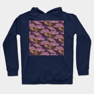 Purple Leopard Banana Leaves Hoodie